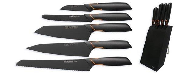 Fiskars EDGE набор кухонных ножей в блоке (5 элементов)